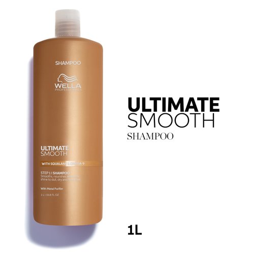 Wella Professionals ULTIMATE SMOOTH Shampoo for Dry, Dull & Frizzy Hair | With Squalane & Omega 9 | 33.8 Fl Oz
