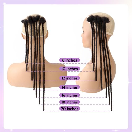 Loc Extensions Human Hair 0.4cm&0.6 cm&0.8cm width 4-18inch 10, 20, 40, 100 strands 100% Human Hair Locs Extensions for Men Women Natural Dreadlocks Can Be Dyed Bleached Curled 0.4cm 8inch 60 Strands