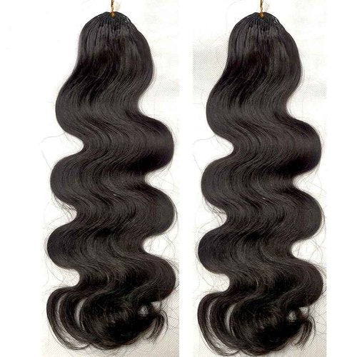 Pre-Separated Crochet Knotless Hair Extensions Body Wave Feather Crochet Human Hair Seamless Reusable for Women Hair 16inch 120g 100strands