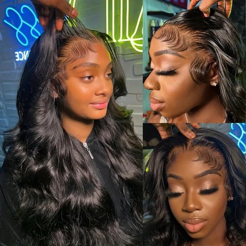 URUNIK HD Transparent Body Wave Lace Front Wigs Human Hair Pre Plucked Pre Cut 22 Inch Glueless Body Wave Human Hair Wig 250 Density 13x4 Lace Frontal Wigs For Black Women