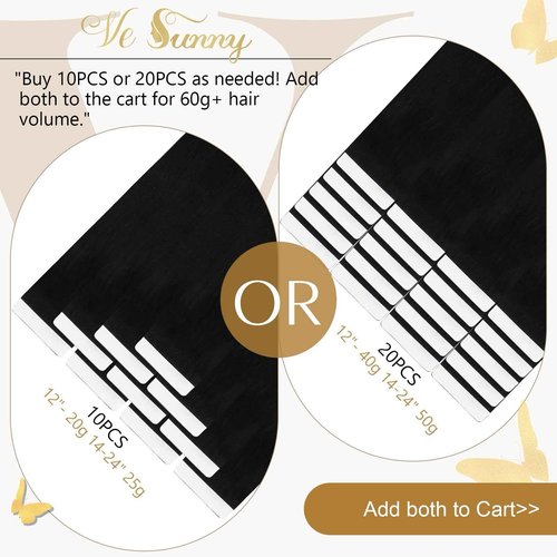 Ve Sunny 2Packs 75G Black Ombre with Dark Brown to Ash Brown Balayage Tape in Human Hair Extensions 18inch