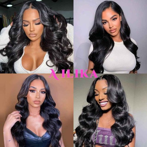 AILIKA 30 Inch13*4 HD Transparent Lace Front Wig Body Wave Human Hair Pre Plucked 180 Density With Baby Hair Natural Hairline Wig For Black Women.