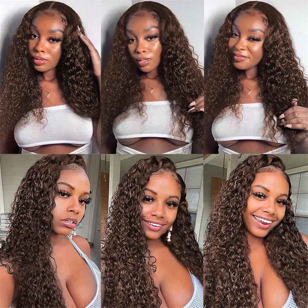 28 30 32 inch Dark Brown Bundles Chocolate Brown Human Hair Bundles #4 Deep Wave Bundle Human Hair Extensions