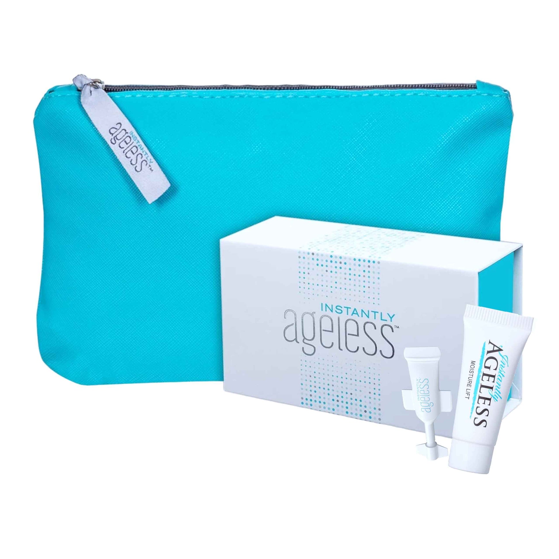 Instantly Ageless - Instant Face Lift Cream - Skin Care for Anti Aging face cream - Instant Under Eye Bags Remover - Facelift in a Box of 25 Vials with Makeup Bag