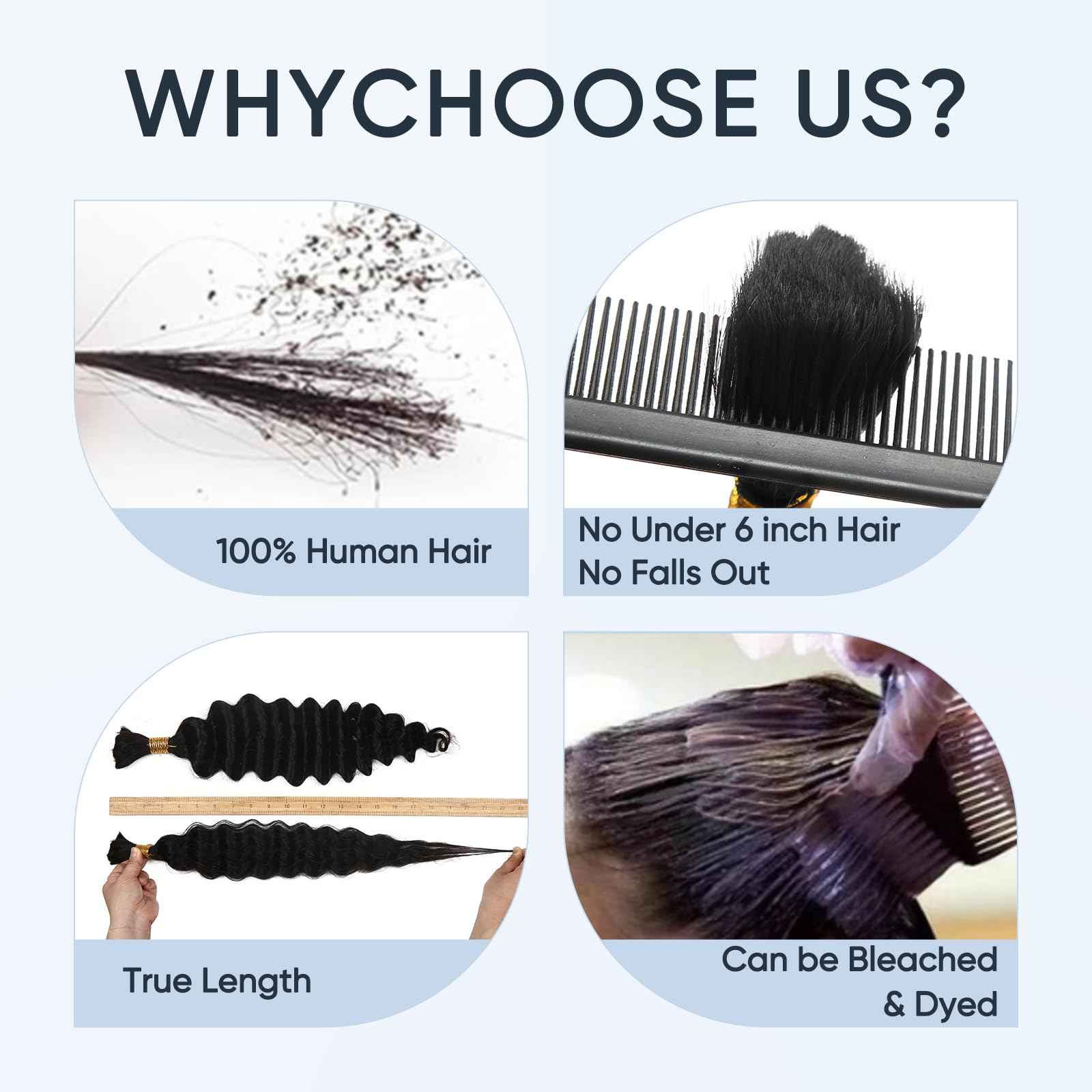 Human Braiding Hair for Boho Braids,150g 20 inch 3 Bundles Highlight Deep Water Wave Bulk Boho Curly Human Hair Bundle for Braiding,4/27 Honey Blonde No Weft Wet and Wavy braiding Hair Extensions