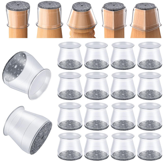 16 Pcs Chair Leg Protectors for Hardwood Floors, Silicone Felt Furniture Leg Cover Pad for Protecting Floors from Scratches and Noise, Smooth Moving,Large(Fit Round Diameter：1-5/16" to 2")