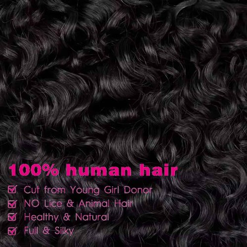 Burmese Curly Bundles Human Hair 3 Bundles Brazilian Virgin Remy Hair Wet and Wavy Quick Weave for Women Water Wave with Spiral Curly End 100% Unprocessed Hair Extensions Natural Black 18 20 22 Inch