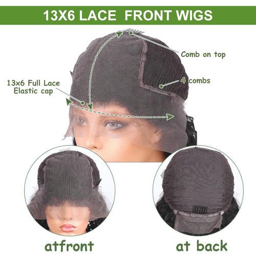 13x6 Curly Wave Lace Front Wigs Human Hair 180% Density 26 Inch Deep Jerry Curly Human Hair Wig for Women HD Lace Frontal Wigs Pre Plucked Natural Black