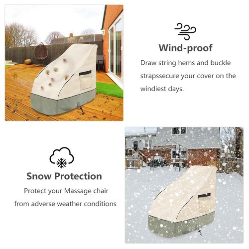 Aacabo Massage Chair Cover 600D Oxford Cloth Full Body Shiatsu Massage Chair Protective Cover with Drawstring Waterproof Dustproof