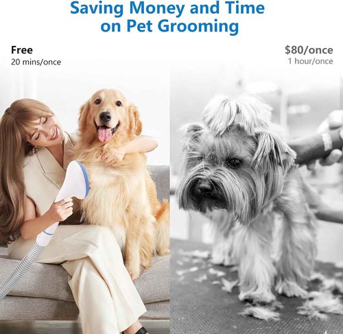 CuisinAid Pet Grooming Vacuum Kit, Low Noise Dog Grooming Vacuum for Shedding with 2L Large Capacity Hair Storage, Dog Vacuum with 5 Professional Tools for Shedding Grooming Dog Cat Pet Hair - Blue