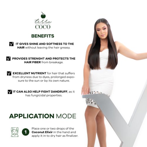 YBERA PARIS TERRACOCO COCONUT ELIXIR | Vegan | Moisturizes and Nourishes | Ideal for Extremely Dry and Worn Hair Damaged by Sun or Chemicals