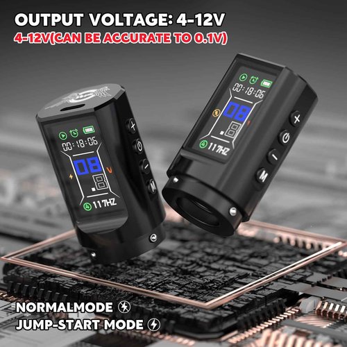 WORMHOLEPRO Aluminum Alloy Tattoo Gun with Adjustable Tattoo Pen Stroke, Tattoo Kit with Dotwork Mode, Memory Function, Complete Beginners Kit and Professional Tattoo Artists - Compact/Lightweight