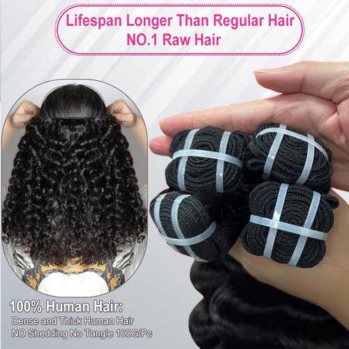 15A Burmese Deep Wave Bundles Human Hair 24 Inch 1 Bundle Tangle Free Unprocessed Brazilian Virgin Hair Weft with Spiral Curly End for Women Deep Wave Human Hair Weft Extensions