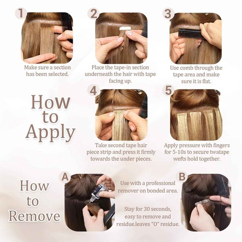 Lveyan Tape in Hair Extensions Human Hair, 16 Inch 20pcs Hair Extensions Real Human Hair Dark Brown to Chestnut Brown Invisible Tape in Hair Extensions for Women (#T2/6, 16 Inch)