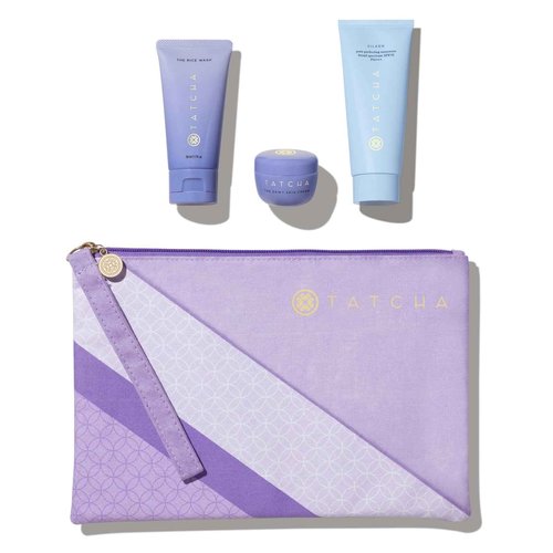 TATCHA Dewy Summer Essentials for Hydrated, Protected Skin | Mini Dewy Skin Cream, Mini Rice Wash, and Silken SPF ($110 Value)
