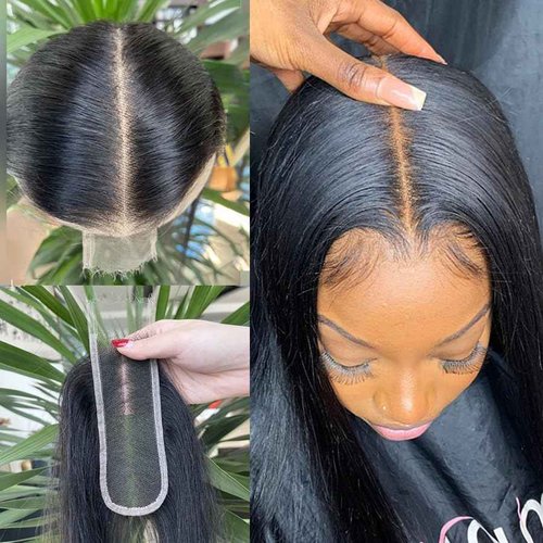 Venice Hair Real HD Lace Closure only 0.10mm Ultra-thin Invisible Crystal HD Lace Pre Plucked with Baby Hair Straight Human Hair Lace Frontal Closure (2x6 HD Straight, 20 Inch)
