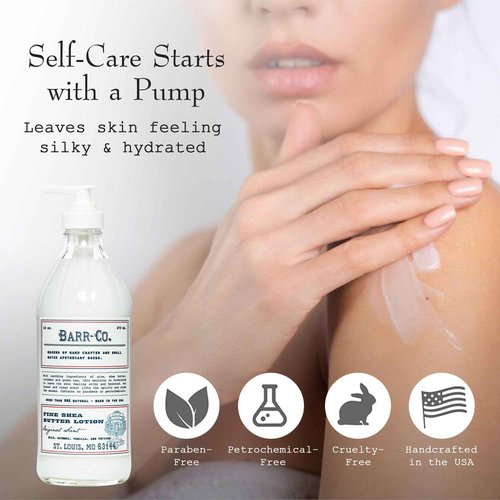 BARR-CO. Original Scent Shea Butter Lotion for Dry Skin Set, Tranquil Milky Scent with Oat, Vanilla & Vetiver, Shea Moisturizing Lotion for Sensitive Skin, 16 fl oz each (Pack of 2)