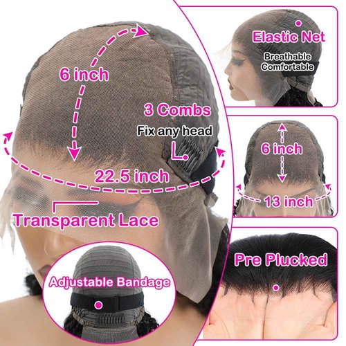 MsDanna 32 Inch Body Wave 13x6 Lace Front Wigs Human Hair 220 Density HD Transparent Full Lace Frontal Wigs Pre Plucked for Women