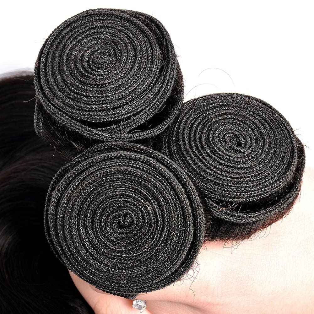 Human Hair Bundles Black Straight Bundles Human Hair 18 20 22 Inch Peruvian Virgin Mixed Length 1B Straight Bundle Hair Extensions