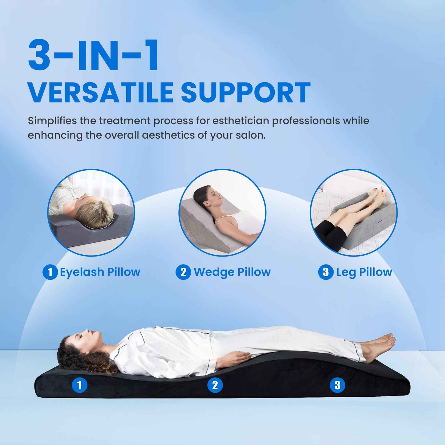 Lash Bed Foam Topper, Massage Table High-Density Foam Mattress, Ergonomic Curved Lash Bed Topper Cushion for Beauty Salon