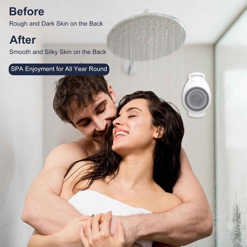 Wall-Mounted Electric Back Scrubber for Shower, 360° Electric Spin Shower Cleaner Brush No Need to Drill for Daily Bath and Deep Cleaning