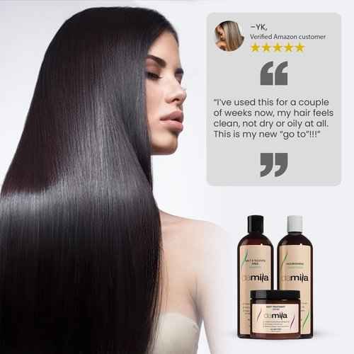 Damila Salt & Sulfate Free Shampoo & Nourishing Conditioner Set, 16.9 fl oz & Deep Treatment Mask, 16.9 fl oz