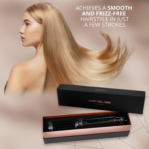 Corioliss Electric Hair Straightening Brush Hot Brush Antifrizz Temperature Control 80º to 210º Ionic Ceramic Automatic Switch Off