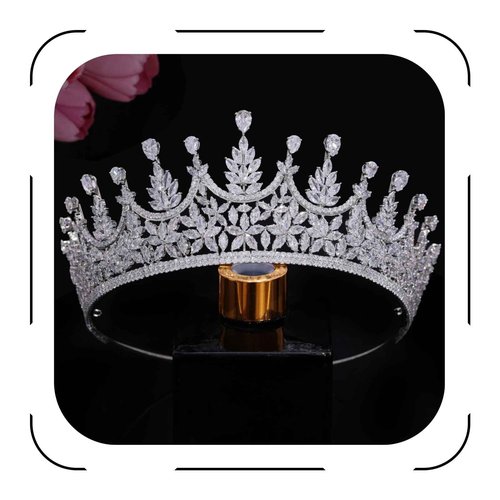 Jorsnovs Bride Tiara Wedding Crowns for Women Cubic Zirconia Bridal Silver CZ Birthday Princess Quinceanera Corona Headpieces