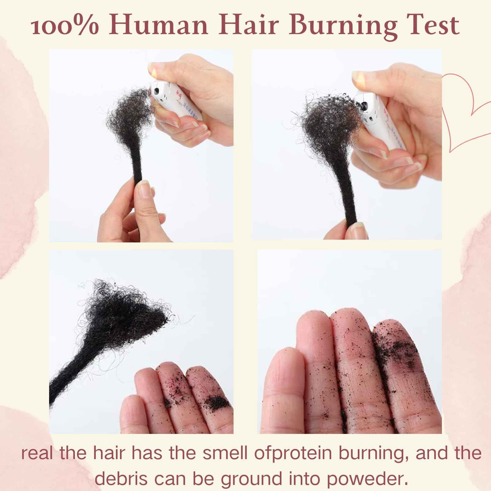 4 Inch Loc Extensions Human Hair 0.4cm Thickness 100 Strands 100% Full Handmade Permanent Dreadlock Extensions Real Human Hair For Women Men Kids Can Be Dyed Bleached Curled (Width 0.4cm Natual Black)