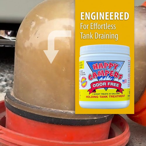 Happy Campers RV Toilet Treatment - Powerful Odor Control, Long-Lasting RV Tank Treatment - Prevents Clogs, Buildup, Sensor Failure - Keeps Holding Tank Clean & Healthy, Odor Free