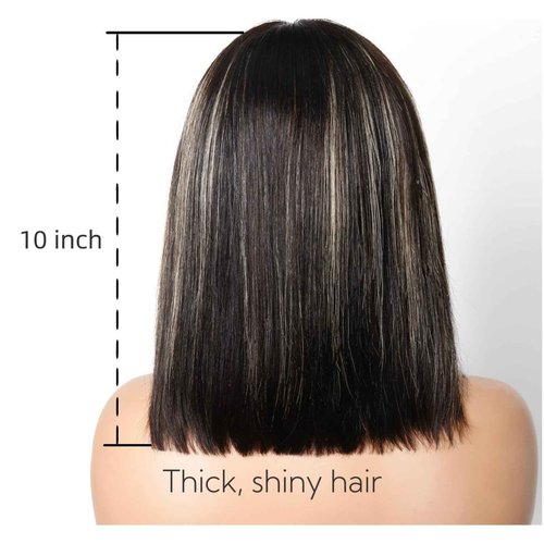 HAIRHOBBY Highlights Bob Wigs Human Hair, Wear and Go Glueless Wigs 5x5 HD Lace Front Short Straight Bob Wigs Pre Plucked Pre Cut for Black Women Transparent Closure Virgri Wigs 180% Density 12 Inch
