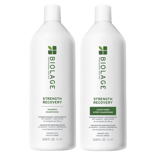 Biolage Strength Recovery Shampoo & Conditioner Set | Repairs Extremely Damaged Hair & Reduces Breakage | For All Dry & Sensitized Hair | Vegan | Cruelty-Free