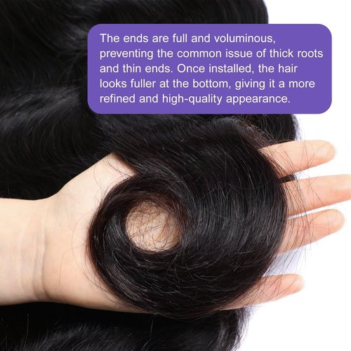 Lemoda Body Wave Virgin Human Hair Bundles 14 14 14 Inch Body Wave 100% Unprocessed Raw Human Hair Extensions Great Qanlity Hair Weave 3 Bundles Natural Black