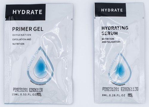 Hydrate Pods - Oxygen Facial CO2 Therapy, Home Facial, 6 Pods + 6 Primer Gel + 6 Serum After Treatment (New Formula Less Foam)