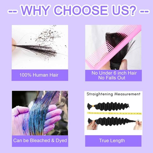 Human Braiding Hair for Boho Braids Human Hair 3 Bundles/Pack 110g 24 Inch Deep Wave Bulk Human Hair for Braiding Curly Knotless 12A Brazilian Virgin Ombre Balayage