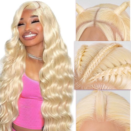 raztcrb 613 Lace Front Wig Human Hair 200 Density 13x6 Body Wave Blonde Wig Human Hair 613 HD Blonde Lace Front Wigs 613 Lace Frontal Wigs Pre Plucked for Women (20 Inch)