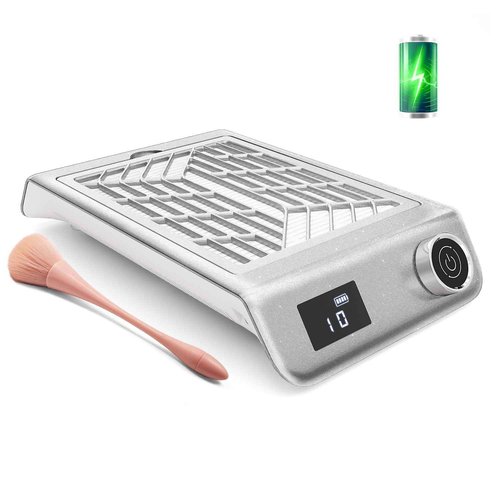 Achzzy Professional Nail Dust Collector, 48W Rechargeable Nail Vacuum Dust Collector with Filter, Quiet Nail Dust Suction Machine Nail Tech Supplies for Manicure Pedicure Acrylic Nail Polishing