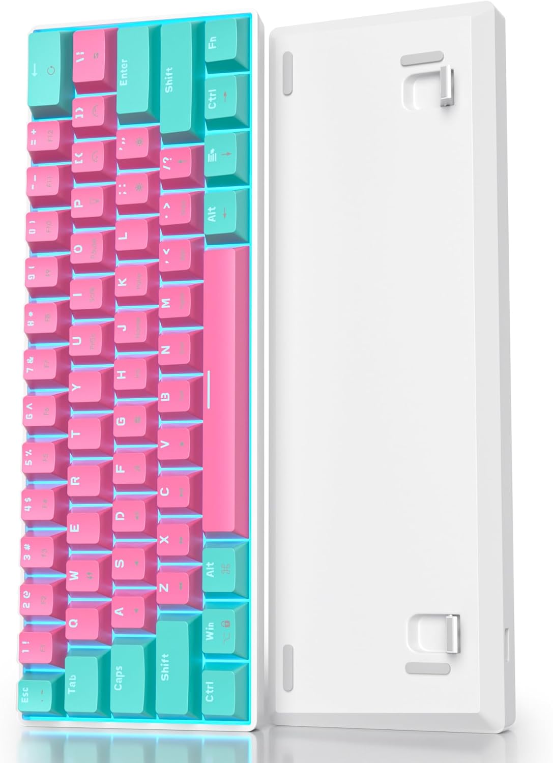 60 Percent Gaming Keyboard 61 Keys Wired Mechanical Keyboard Ultra Compact Key Board Red Switch LED Backlit for Windows Laptop Gamer