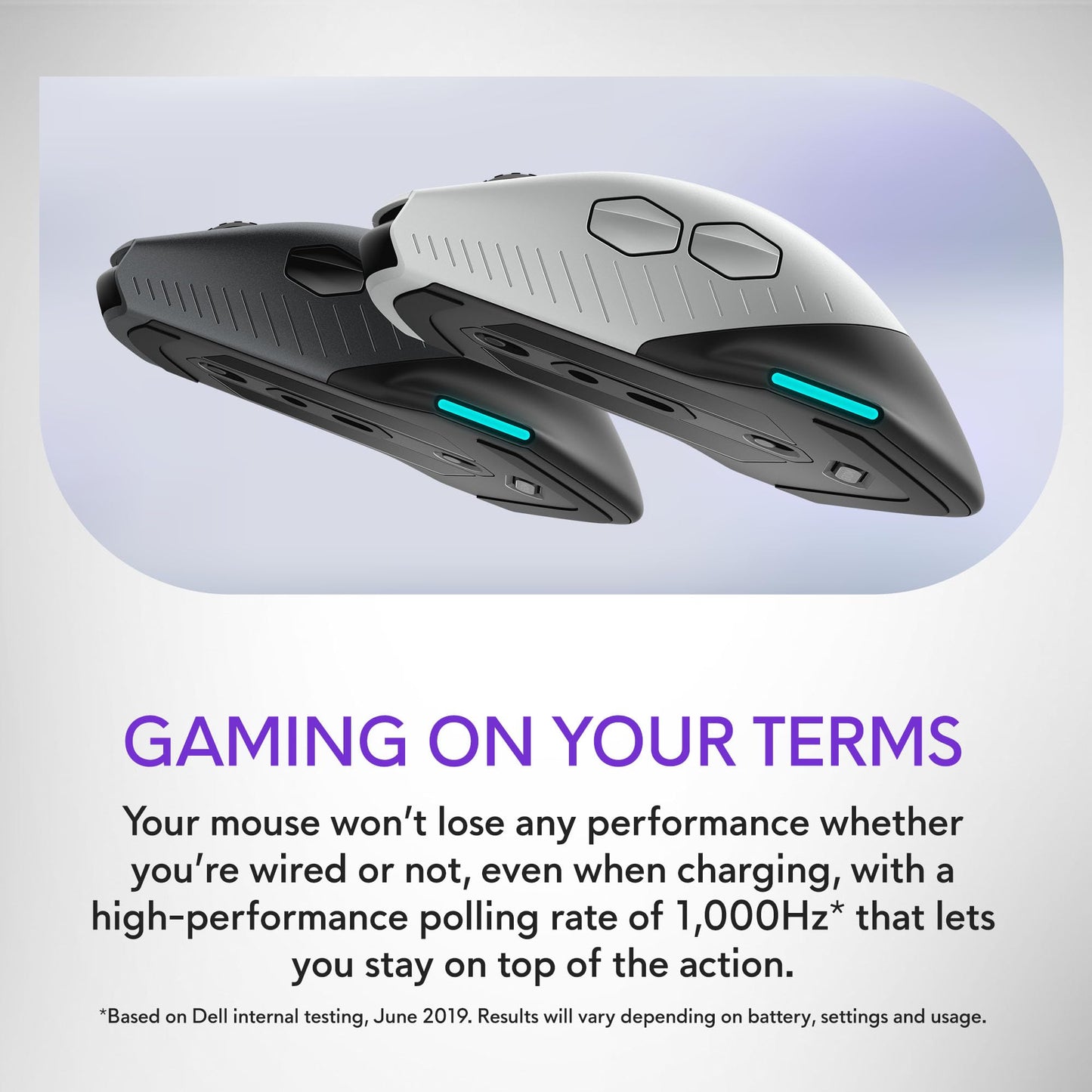 Alienware Wired/Wireless Gaming Mouse AW610M - 16000 DPI, Optical Sensor, Ambidextrous, 7 Buttons, 3-ZONE 16.8m AlienFX RGB Lighting, Edge-Free Design, Ergonomic - Lunar Light