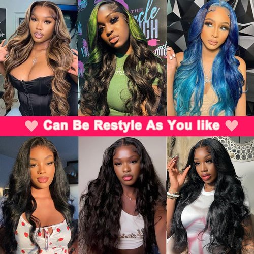ALSZIQIHR 18 Inch Lace Front Wigs Human Hair Body Wave 13x6 HD Lace Frontal Wig Pre Plucked Bleached Knots With Baby Hair 180 Density Brazilian Human Hair Wigs for Black Women