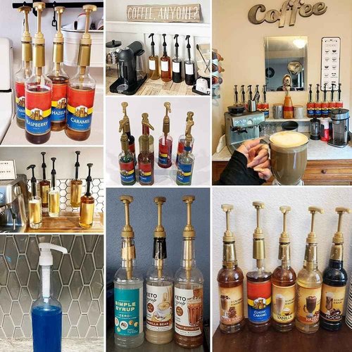 50 Pcs White Coffee Syrup Pump Dispenser, Compatible with 25.4 Oz/750ml Bottles, Great for Home & Coffee Bar Drinking Mixes, Tea, Beverage, Cocktails, Plus Spoons