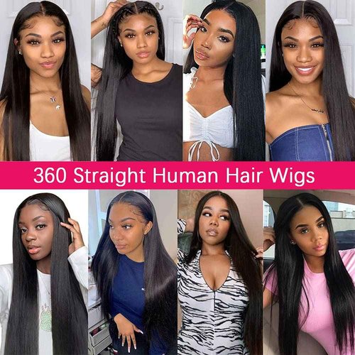 sdamey 360 Straight Lace Front Wigs Human Hair HD Transparant Full Lace Wigs For Women 200 Density Wigs Human Hair Pre Plucked With Baby Hair 12A Brazilian Virgin Hair Natural Color 18inch