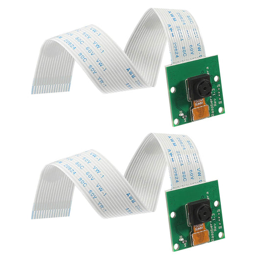Aokin for Raspberry Pi Camera Module, 2 Pcs 5MP 1080P with OV5647 Sensor Video Camera Module for Raspberry Pi A/B/B+/2/3/3B+/4 with 15cm Flex Cable