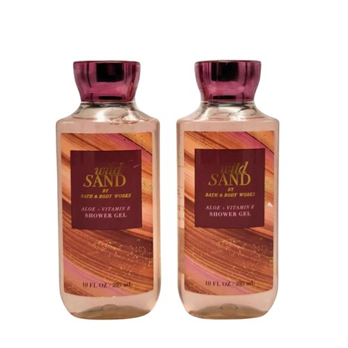 Bath & Body Works Shower Gel, Set of 2 Bottles, Each Bottle 10oz (Wild Sand)