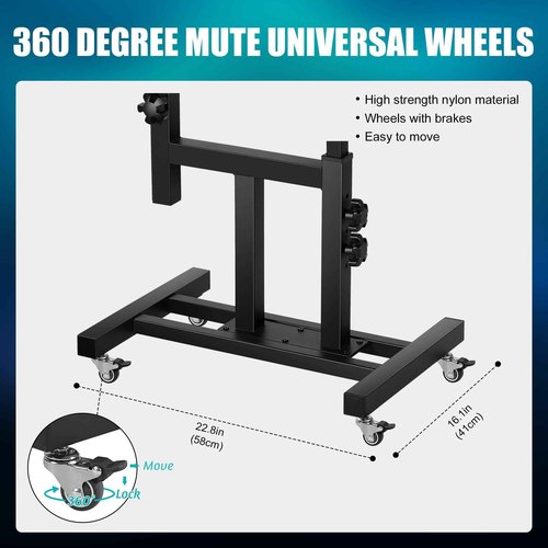 Poarmeey Adjustable Tattoo Arm Rest Chair, Mobile Portable Stool with Wheels, Black Tattoo Chair with Armrest for Artists