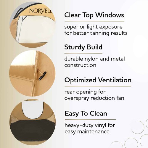 Norvell XL Portable Spray Tan Tent – Extra Large Pop Up Booth for Professional Sunless Tanning, Mobile Spray Changing Room with Carry Bag & Easy Clean Floor for Self Spray Tan Application
