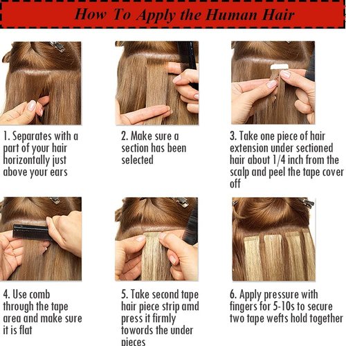 Amella Hair Tape in Hair Extensions Human Hair 100% Remy Human Hair Darkest Brown 40g/pack 20pcs Straight Seamless Skin Weft Tape in Human Hair Extensions (24 inches #2 Darkest Brown)