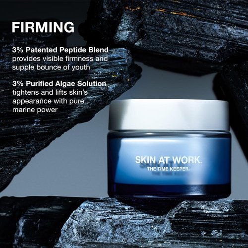 SKIN AT WORK Time Keeper 5-in-1 Peptide Firming Night Cream, 5% Tranexamic Acid, Ceramides for Face, Neck, Eyes, All-In-One Step Serum + Moisturizer