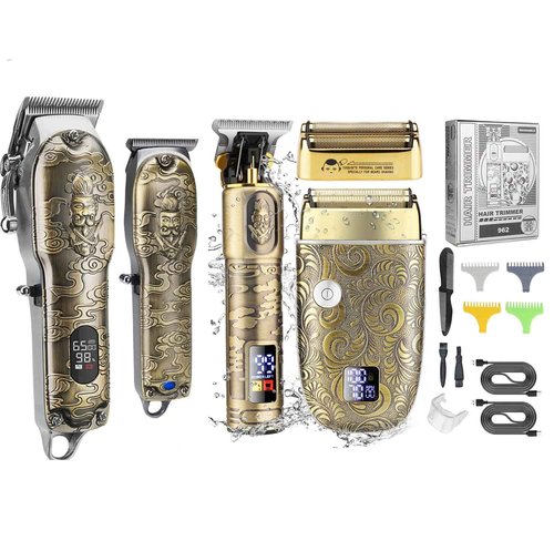 RESUXI Hair Clippers for Men & Electric Shavers Beard Trimmer for Men Set,Professional Barber Clippers T-Blade Hair Trimmer Electric Razor, Men’s Grooming Hair Cutting Kit