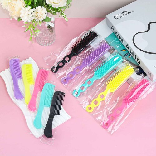 Hair Brush and Combs Bulk Individually Wrapped for Homeless,Disposable Hair Combs Bulk Hair Brushes Detangling Hairbrush for Women Shelter Nursing Hotel Church Charity Supplies300